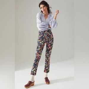 Maeve by Anthropologie Jeans Size 25, Floral Print Cropped Slim Leg Stretch
